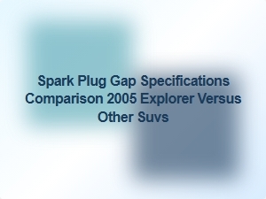 Spark Plug Gap Specifications: Explorer Vs. Other Suvs